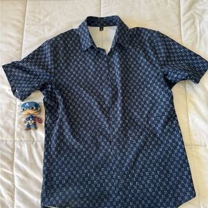 lululemon athletica Dark Blue Geometric Shirt like new cool